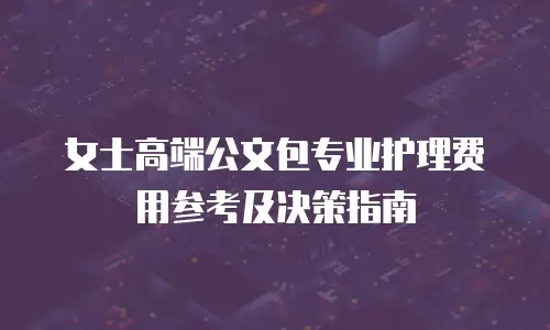 女士高端公文包专业护理费用参考及决策指南