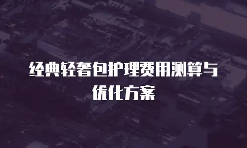 经典轻奢包护理费用测算与优化方案