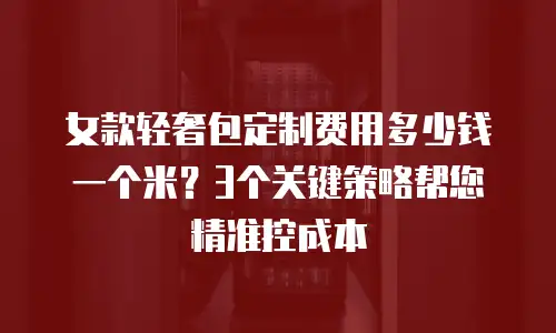 女款轻奢包定制费用多少钱一个米？3个关键策略帮您精准控成本