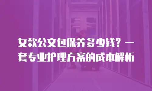 女款公文包保养多少钱？一套专业护理方案的成本解析