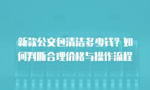 新款公文包清洁多少钱？如何判断合理价格与操作流程
