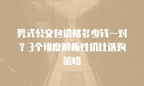 男式公文包价格多少钱一对？3个维度解析性价比选购策略