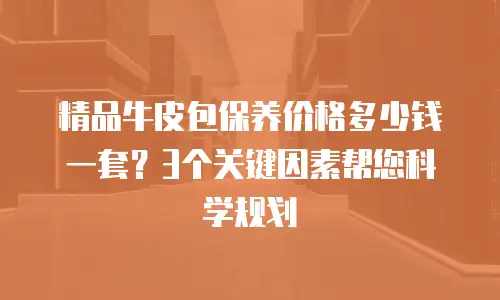 精品牛皮包保养价格多少钱一套？3个关键因素帮您科学规划