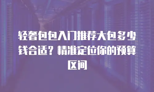 轻奢包包入门推荐大包多少钱合适？精准定位你的预算区间
