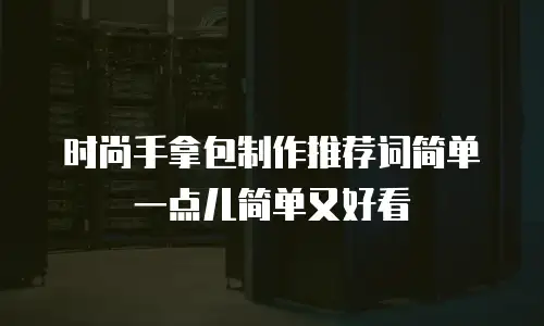 时尚手拿包制作推荐词简单一点儿简单又好看