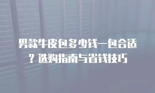 男款牛皮包多少钱一包合适？选购指南与省钱技巧