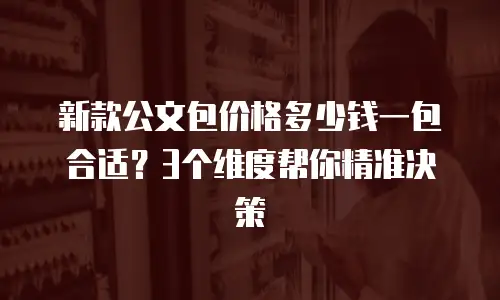 新款公文包价格多少钱一包合适？3个维度帮你精准决策