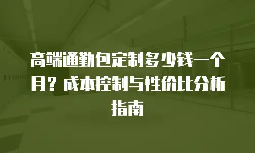 高端通勤包定制多少钱一个月？成本控制与性价比分析指南