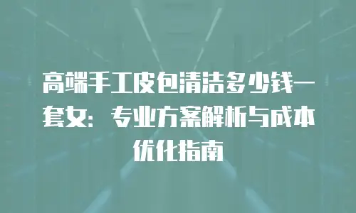 高端手工皮包清洁多少钱一套女：专业方案解析与成本优化指南