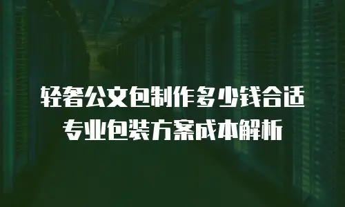 轻奢公文包制作多少钱合适 专业包装方案成本解析
