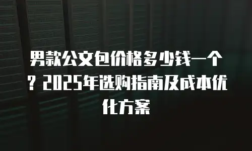 男款公文包价格多少钱一个？2025年选购指南及成本优化方案