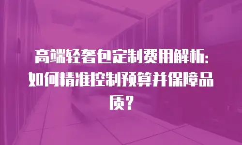 高端轻奢包定制费用解析：如何精准控制预算并保障品质？