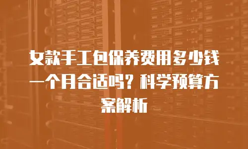 女款手工包保养费用多少钱一个月合适吗？科学预算方案解析