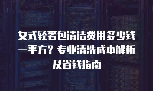 女式轻奢包清洁费用多少钱一平方？专业清洗成本解析及省钱指南