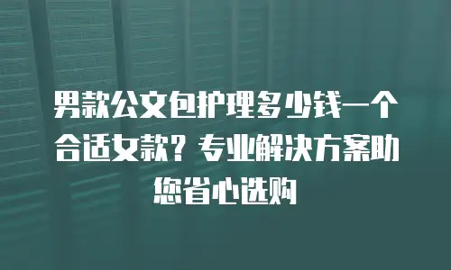 男款公文包护理多少钱一个合适女款？专业解决方案助您省心选购