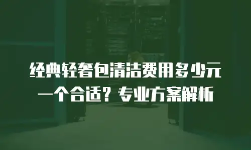 经典轻奢包清洁费用多少元一个合适？专业方案解析
