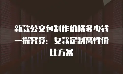 新款公文包制作价格多少钱 一探究竟：女款定制高性价比方案