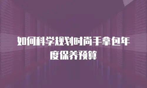 如何科学规划时尚手拿包年度保养预算