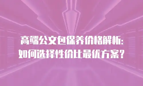 高端公文包保养价格解析：如何选择性价比最优方案？