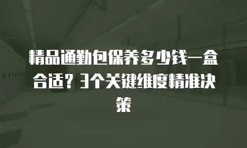 精品通勤包保养多少钱一盒合适？3个关键维度精准决策