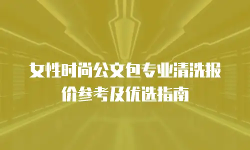 女性时尚公文包专业清洗报价参考及优选指南