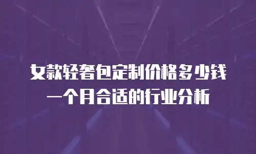 女款轻奢包定制价格多少钱一个月合适的行业分析