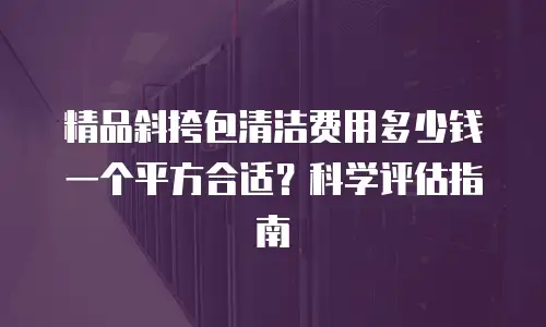 精品斜挎包清洁费用多少钱一个平方合适？科学评估指南