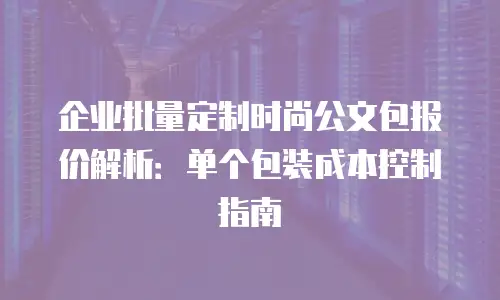 企业批量定制时尚公文包报价解析：单个包装成本控制指南