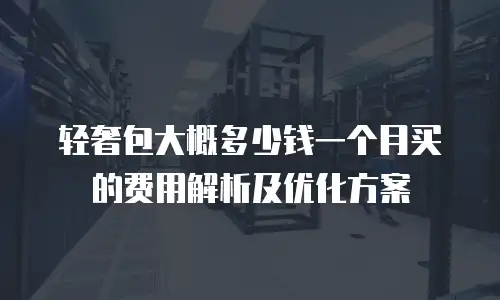 轻奢包大概多少钱一个月买的费用解析及优化方案