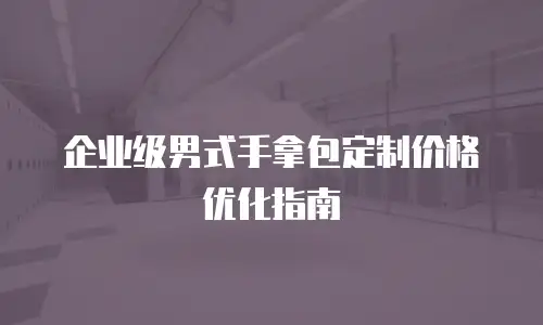 企业级男式手拿包定制价格优化指南