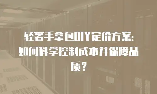 轻奢手拿包DIY定价方案：如何科学控制成本并保障品质？