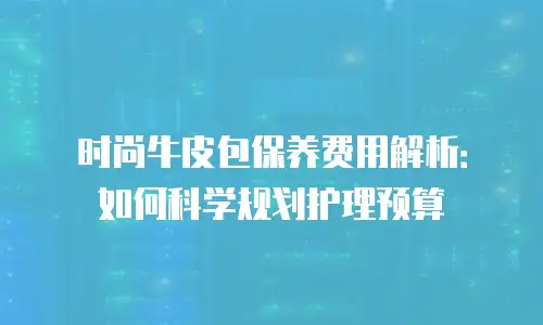 时尚牛皮包保养费用解析：如何科学规划护理预算