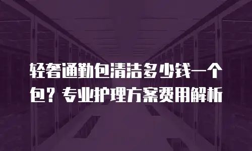 轻奢通勤包清洁多少钱一个包？专业护理方案费用解析