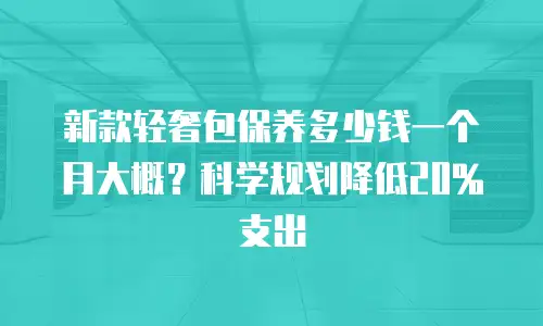 新款轻奢包保养多少钱一个月大概？科学规划降低20%支出