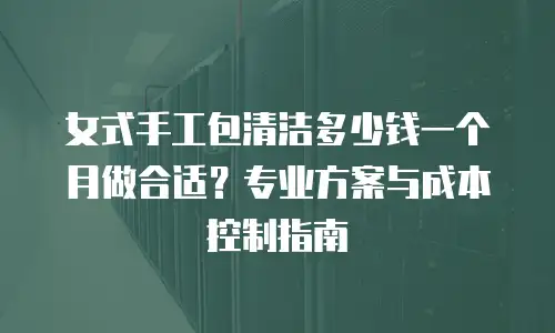 女式手工包清洁多少钱一个月做合适？专业方案与成本控制指南