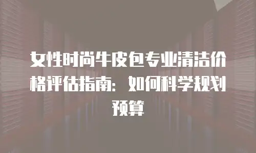女性时尚牛皮包专业清洁价格评估指南：如何科学规划预算