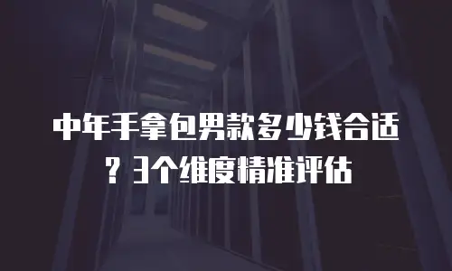 中年手拿包男款多少钱合适？3个维度精准评估