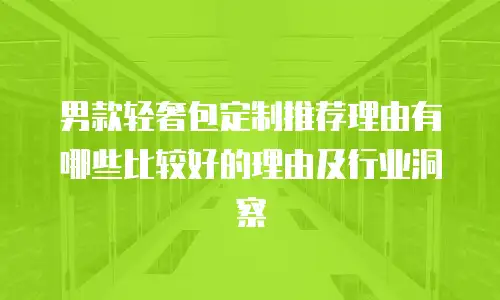 男款轻奢包定制推荐理由有哪些比较好的理由及行业洞察