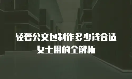 轻奢公文包制作多少钱合适女士用的全解析