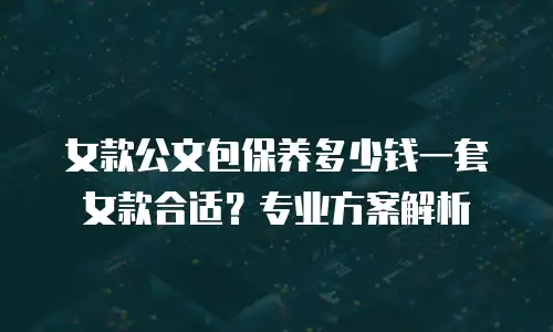 女款公文包保养多少钱一套女款合适？专业方案解析
