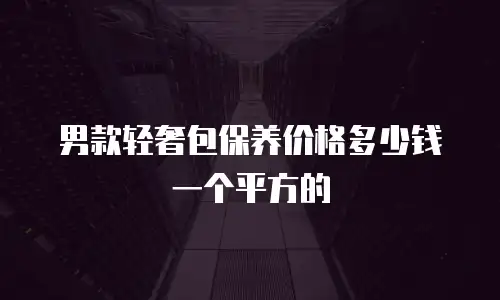 男款轻奢包保养价格多少钱一个平方的