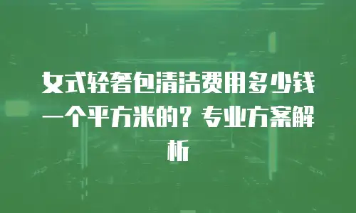 女式轻奢包清洁费用多少钱一个平方米的？专业方案解析