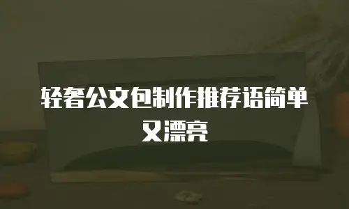 轻奢公文包制作推荐语简单又漂亮