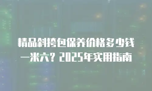 精品斜挎包保养价格多少钱一米六？2025年实用指南