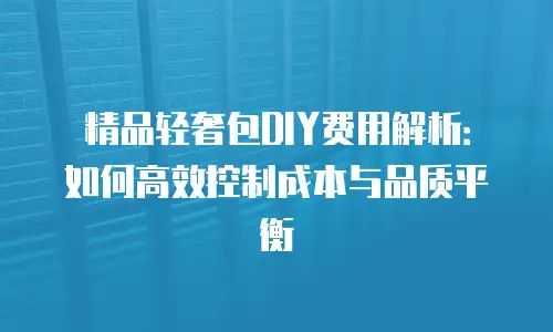 精品轻奢包DIY费用解析：如何高效控制成本与品质平衡