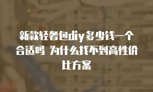 新款轻奢包diy多少钱一个合适吗 为什么找不到高性价比方案