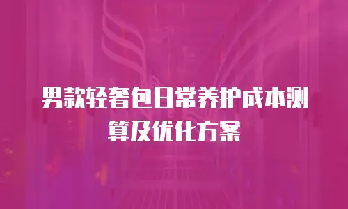 男款轻奢包日常养护成本测算及优化方案