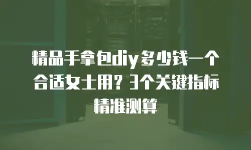 精品手拿包diy多少钱一个合适女士用？3个关键指标精准测算