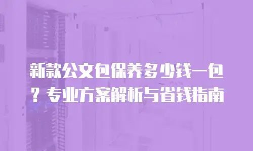 新款公文包保养多少钱一包？专业方案解析与省钱指南