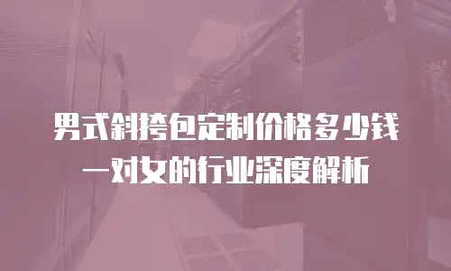 男式斜挎包定制价格多少钱一对女的行业深度解析